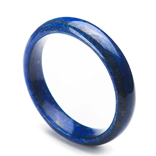 Image of JZWCHQ Natural Blue Lapis Lazuli Gemstone Crystal Bangle Bracelets Inner Diameter 62mm
