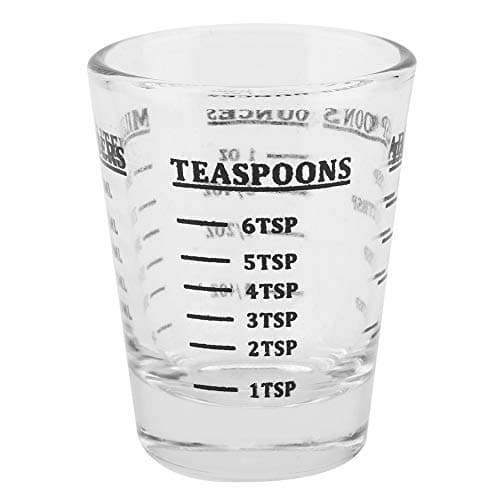Image of Honiwu Small Glass Measuring Cup, 30ml/1oz Small Measuring Jug, Mini Measure Glass, 4 Scales (OZ, ML, TSP, TBSP)
