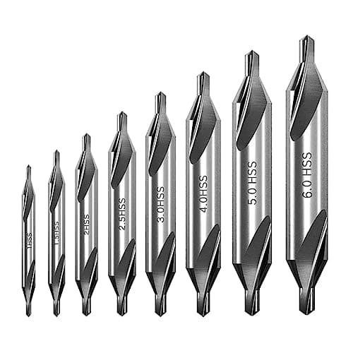 Image of Saipor 8Pcs HSS Center Drill Bits Set 60-Degree Angle Combined Countersink Drill Bit Tool High Speed Steel Countersink Tools for Lathe Mill Metalworking (1/1.5/2/2.5/3/4/5/6mm)
