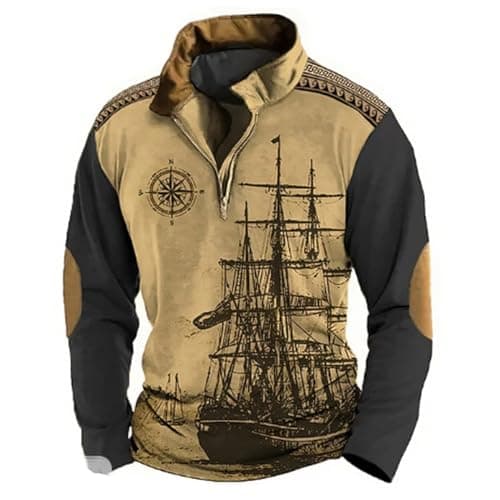 Image of Generisch Long Knitted Jumper Men's Long Sleeve Pullover Sweatshirt Tops Sweatshirt Patchwork, navy, S