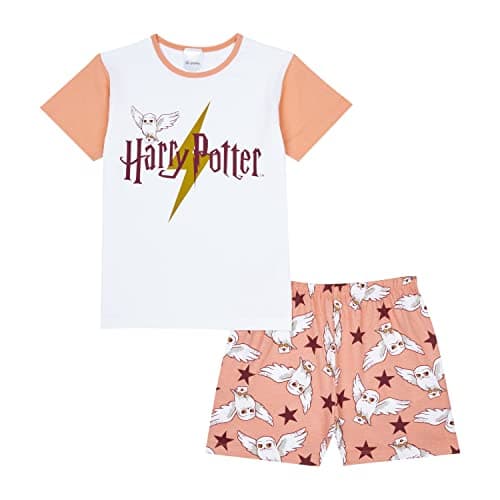 Image of Harry Potter Girls Pyjamas, Hedwig Short Summer PJs for Girls, Ages 7 to 14 Years Old (UK, Age, 11 Years, 12 Years, Regular, Pink)