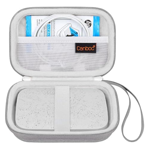 Image of Canboc Carrying Case for HP Sprocket 2x3 Portable Instant Photo Printer, Mesh Pocket fits Photo Paper Cable, Grey