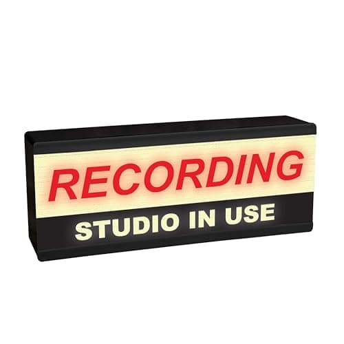 Image of Light Up Recording Studio In Use Sign - Illuminated Music Film Entertainment Room Light - DJ Retro Wall Home Studio Light Box