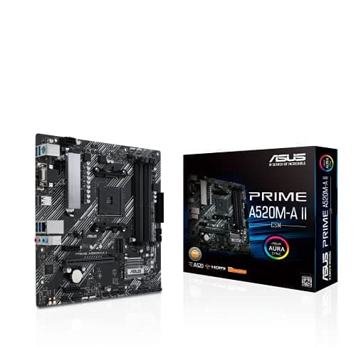 Image of ASUS Prime A520M-A II/CSM AMD AM4(3rd Gen Ryzen) microATX Commercial Motherboard(ECC Memory,M.2 Support,1Gb Ethernet, DP/HDMI 2.1/D-Sub, 4K@60HZ, USB3.2 Gen1Type-A, ARGBheader with AURAsync)