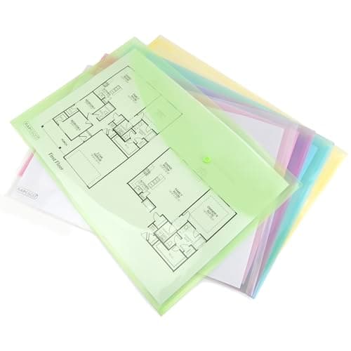 Image of Rapesco 0697 ECO Recycled Popper Wallets, A3, Assorted Pastel Transparent Colours, Pack of 5