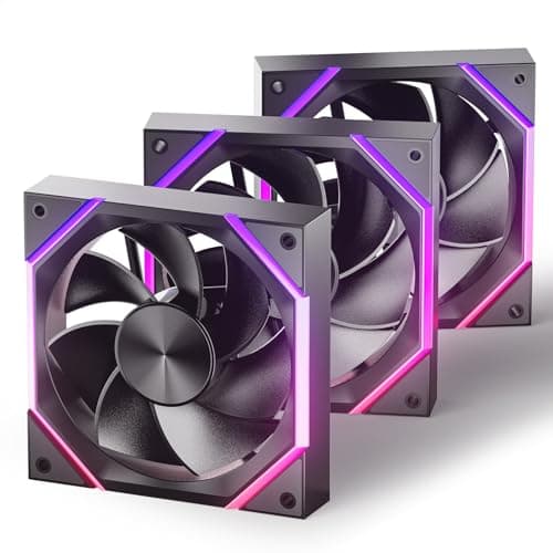 Image of AsiaHorse NYOTA Reverse Blade 120mm ARGB PC Case Fan 3 Pack Intake Fan HDB Bearing 2000 RPM 61.5 CFM 4Pin PWM 5V 3Pin ARGB Black