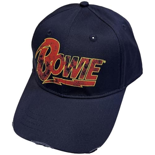 Image of David Bowie Baseball Cap Flash Logo Official Navy Blue One Size