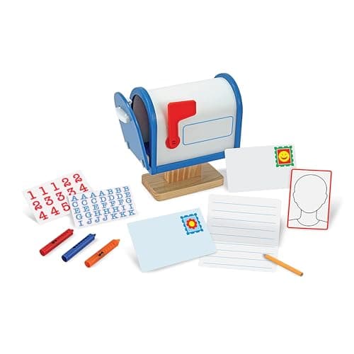 Image of Melissa & Doug My Own Mailbox Wooden Activity Set (Pretend Toy Mailbox)