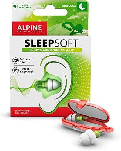 Image of Alpine SleepSoft Ear Plugs for Sleep - Ultra Soft Filter for Side Sleeper - Reduce Noises & Improve Sleep - Reusable, Hygienic, Hypoallergenic Hearing Protection for Adults with Long Lasting Comfort