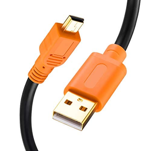 Image of TanQY Mini USB Cable - 5M, USB 2.0 Type A to Mini B Cable for GoPro, Cell Phones, MP3 Players, Digital Cameras, GPS, PDAs (Orange)