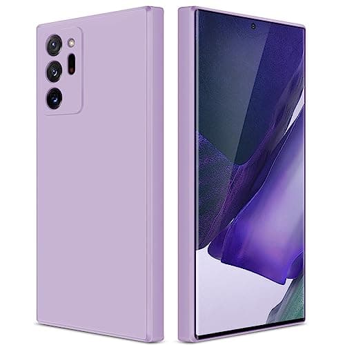 Image of GiiYoon Case Compatible with Samsung Galaxy Note20 Ultra, Silky-Soft Touch Full-Body Protective Phone Silicone Case, Shockproof Cover with Microfiber Lining, Purple