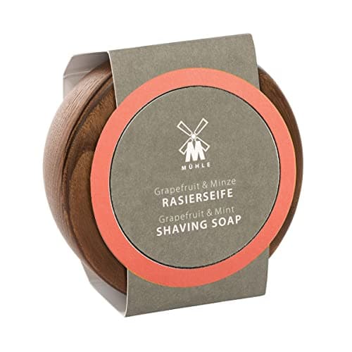 Image of MÜHLE Shaving Soap Set - wooden bowl with shaving soap - Grapefruit & Mint for all skin types - fruity & invigorating - 65 g