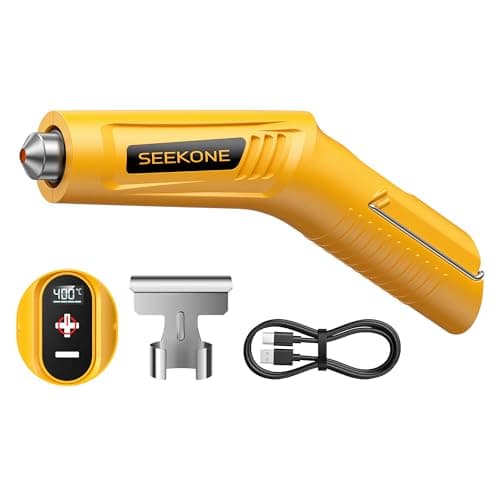 Image of SEEKONE Cordless Mini Hot Air Gun, 4-Temp Settings (Max 400°C) with Memory Function, 3.6V Lithium Heat Gun, USB Charge, with Reflector Nozzle, for Heat Shrink Tubing, Resin and Embossing Powder