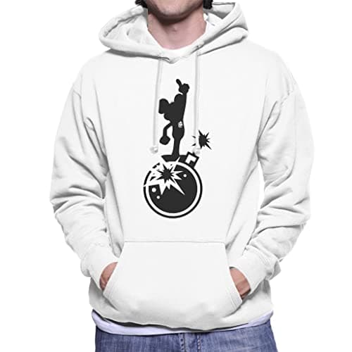 Image of All+Every Danger Mouse Explosion Silhouette Men's Hooded Sweatshirt White