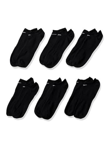 Image of NIKE Men's Everyday Lightweight No-show Socks 6 Pair , Black/White, M UK