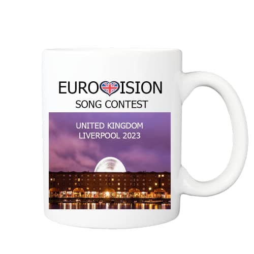Image of Eurovision 2023 Song Contest Party Mug - Eurovision Liverpool Mug,11oz White Ceramic Song Contest Cup - Unofficial - Music Gift - Festival Merch (Design 2)