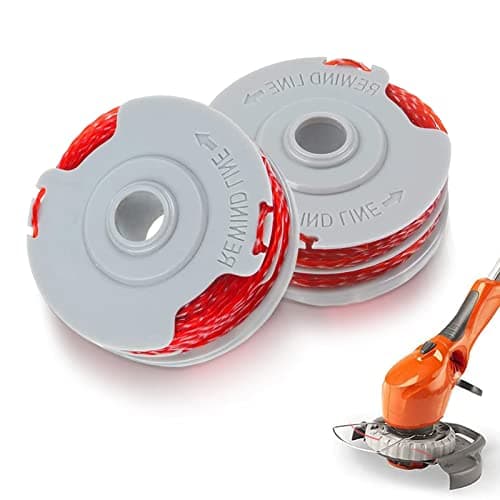Image of 2 Pcs Strimmer Spool and Line For Flymo, Standard 1.5mm Lawn Mower Replacement Spool Double Line Autofeed Grass Trimmer Wire String and Decker for FLY021/513937190 Mini Trim Power Trim Contour