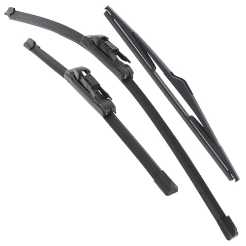 Image of XYZ Parts Front And Rear Windscreen Wiper Blades Set of 3 Compatible with Nissan Qashqai +2 J10 2007-2014 Replacement
