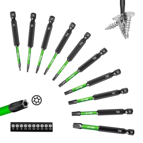 Image of LitOrange Torx Screwdriver Bit Sets, 10Pcs 75mm Magnetic Impact Security Star Bits Set with T7 T8 T9 T10 T15 T20 T25 T27 T30 T40