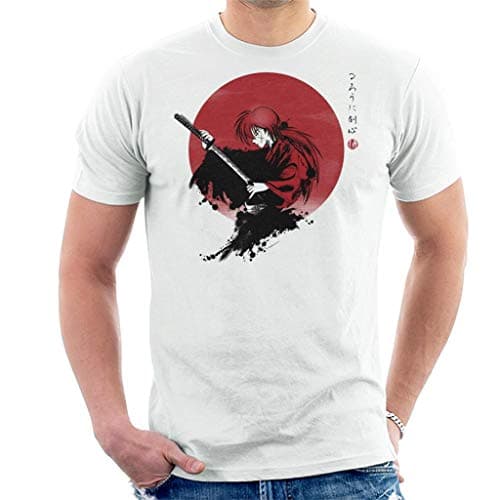 Image of Rurouni Kenshin with Katana Men's T-Shirt White