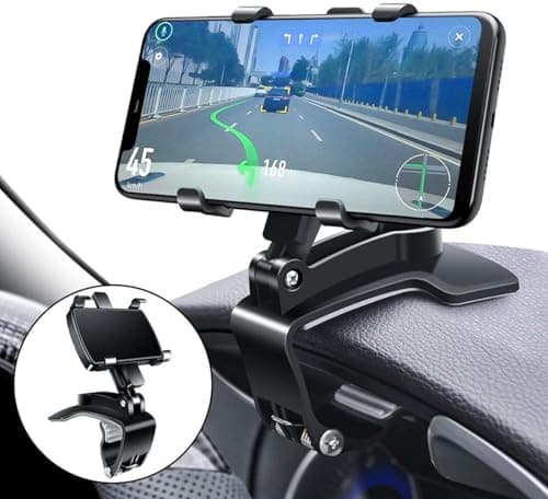 Image of QZCQLLM Car Phone Mount, Rotating Dashboard Clip Cell Phone Holder, 360-Degree Rotation Mobile Clip Stand for 4 to 7 inches Smartphones