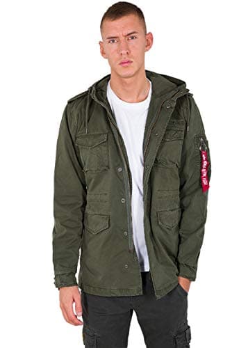Image of ALPHA INDUSTRIES Men's Huntington Hood Field Jacket, Dark Olive, XS