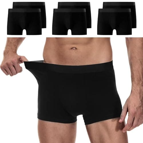 Image of YouShow Boxer Shorts Men 2XL Cotton Underwear Pants Multipack Breathable Mens Underpants Black Tight Fit Boxers for Men 6 Pack