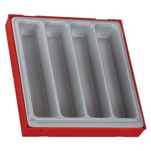 Image of Teng Tools 4 Compartment Double Size Empty Plastic Storage Tray - TTD00, Silver