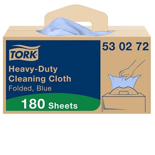 Image of Tork Heavy-Duty Cleaning Cloth Blue W7, One-at-a-Time Dispensing, 1 x 180 Cloths, 530272