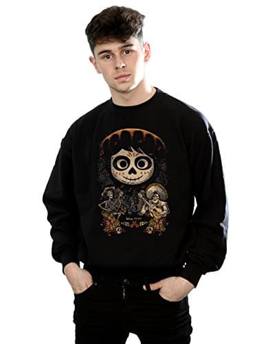 Image of Disney Men's Coco Miguel Face Poster Sweatshirt Small Black
