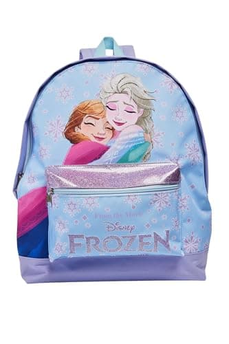 Image of Disney Frozen Backpack – Anna & Elsa School Bags for Girls with Front Pocket – Travel Sports Rucksack Bag.