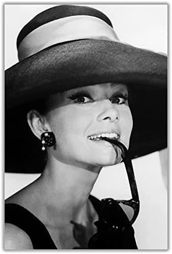 Image of RPW Roystone Print Works Black and White Audrey Hepburn Poster Wall Art Prints Movie Stars Home Decoration A5 A4 A3 (A5)