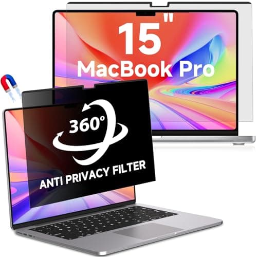 Image of LUSA DESIGN Magnetic Privacy Screen for MacBook Air 15 Inch (2023-2025, M2, M3, M4), Removable 360°Anti Blue Light Glare Peep Filter Black Out Screen Protector for Mac 15.4 In Laptop Model