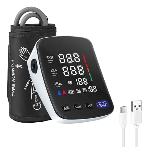 Image of Mcbazel Blood Pressure Monitors, Easy Read Large LED Display Screen, Automatic Upper Arm Electronic Blood Pressure Machines for Home Use, CE Approved UK, Cuff 8.7-16.5inch, 2x199 Records