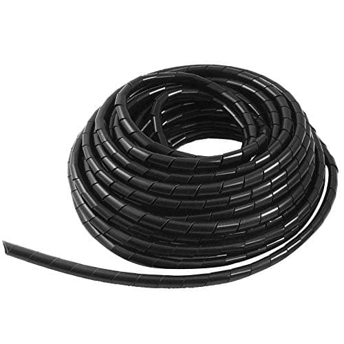 Image of GTIWUNG 15 Meter Black Cable Tidy Wrap Cable Management System Cutable Flexible Cable Tidy Tube Spiral Cable Tidy Sleeves for TV Wire Computer Cable on Home or Office