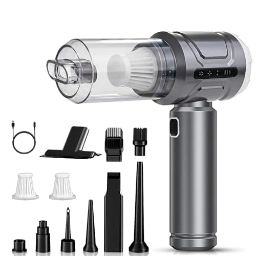 Image of Crystals 20000PA Cordless Handheld Car Vacuum Cleaner – Dual Gear Powerful Suction, Portable Mini Hoover with Carry Bag, Rechargeable Wet & Dry Cleaner for Car Interior, Home & Office Use