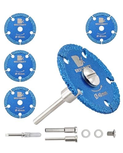 Image of BRSCHNITT Diamond Cutting Disc Set 40MM*5 - with 3/6MM Shank & Screwdriver*1,Metal Cutting Discs for Cuts metal,thin iron sheets, Nuts,Bolts, Screws etc(5 Pcs)