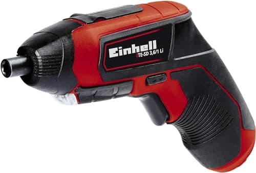 Image of Einhell TE-SD 3.6/1 Li Cordless Screwdriver (Li-Ion, 3.6 V, 4.5 Nm Torque, Micro USB Charger, Magnetic Bit Holder, LED Lighting, Soft Grip, Includes 10-Piece Bit Set)