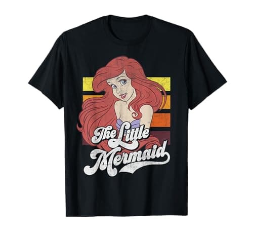 Image of Disney The Little Mermaid Ariel Retro Style Portrait T-Shirt