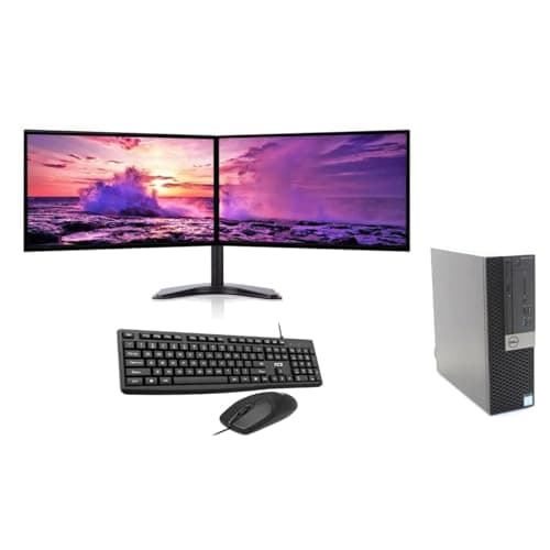 Image of FCS Complete set Dual 22 inch IPS HDMI Monitors & OptiPlex 3040 Core i5 8GB RAM 256GB SSD WiFi Windows 11 Pro 64-Bit Desktop PC Computer Keyboard and Mouse (Renewed)