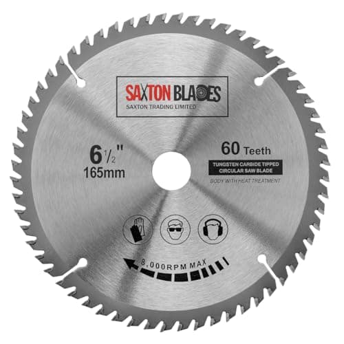 Image of Saxton TCT Circular Wood Saw Blade 165mm x 20mm (16mm Ring) x 60 Teeth Compatible with Bosch Makita etc