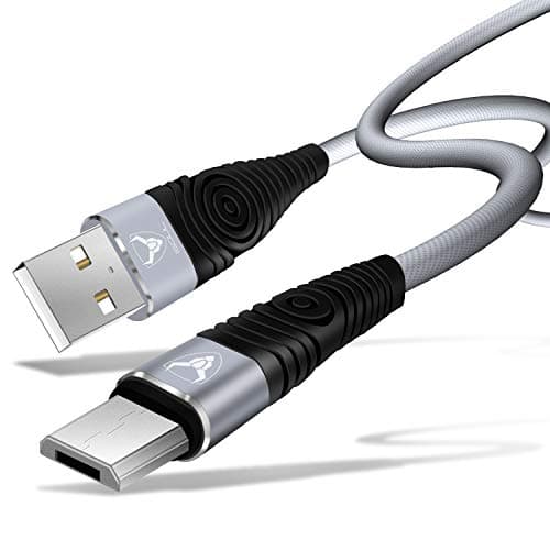 Image of iSOUL Micro USB Cable [Heavy Duty] Nylon Braided Data Sync Fast Charger Charging Cable Lead Cord Compatible with Samsung, Nexus, Huawei, Sony, Android Smartphone, LG, HTC, PS4 and More (1m, Grey)