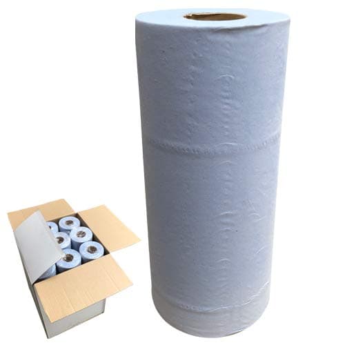 Image of FOURSTONES 2 ply 10" Blue Hygience Couch Paper Rolls 50m x 25cm - Pack of 18 by Workshop Plus