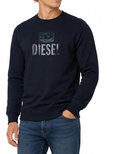 Image of Diesel Men's S-Gir-Crewneck Tone On Tone Sweatshirt, navy, XXL