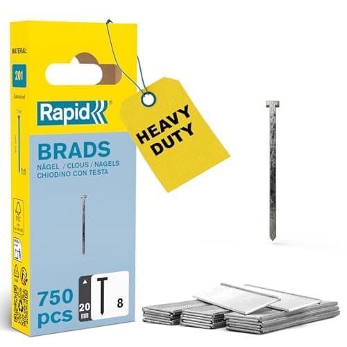 Image of Rapid High Performance No.8 Galvanised Steel Brad Nails, Wire Length: 20 mm, 40109534 - 750 Pieces