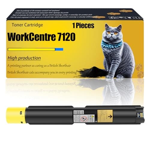 Image of WorkCentre 7120 006R01457 006R01460 006R01459 006R01458 Compatible for Xerox Toner Cartridge WorkCentre 7120 WorkCentre 7125 WorkCentre 7220 Printers, Electronics Accessories (Yellow)