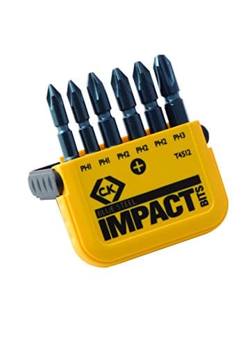 Image of C.K T4512 "Blue Steel" PH Impact Screwdriver Bit, 0 V, Black, Set of 6 Piece