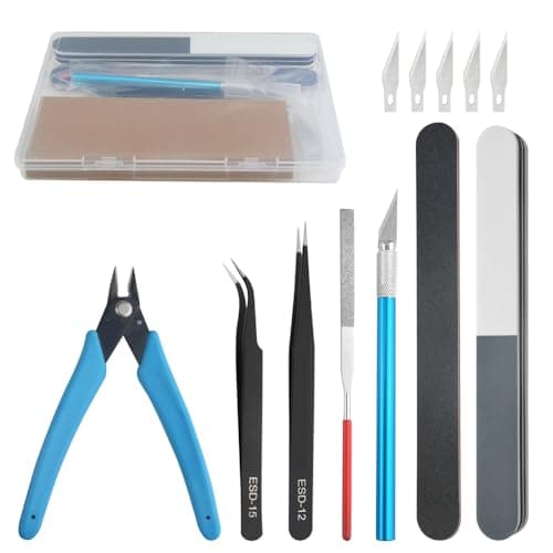 Image of WMYCONGCONG 8 PCS Gundam Model Tools Kit Modeler Basic Tools Hobby Building Tools Kit for Buildings Cars Airplanes Model Assemble Building Repairing and Fixing