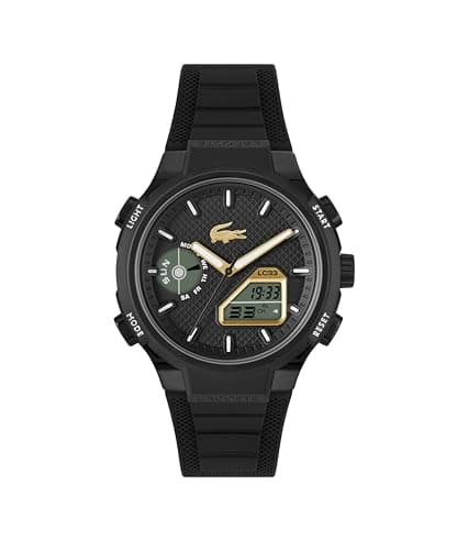 Image of Lacoste Analog-Digital Multifunction Quartz Watch for Men LC33 Collection with Black Silicone Bracelet - 2011435