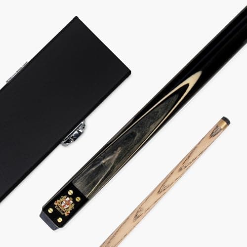 Image of Funky Chalk BCE Mark Selby Signature Heritage 57 Inch 2 Piece Centre Joint Matching Ash Snooker Pool Cue and Case Set 9.5mm Tip with Hard Black Attache Case (Grey)